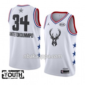 Milwaukee Bucks Giannis Antetokounmpo 34 2019 Kaikki tähti Jordan Brand Valkoinen Pelipaidat Swingman - Lasten